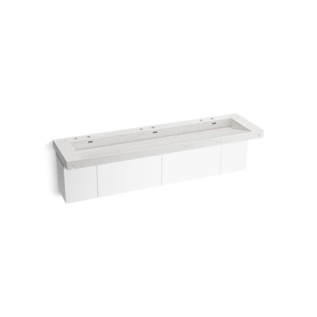 Kohler Constellation 90In Wall-Mount Trough Lavatory System In Pearl Jasmine 81033-BPW-KEP